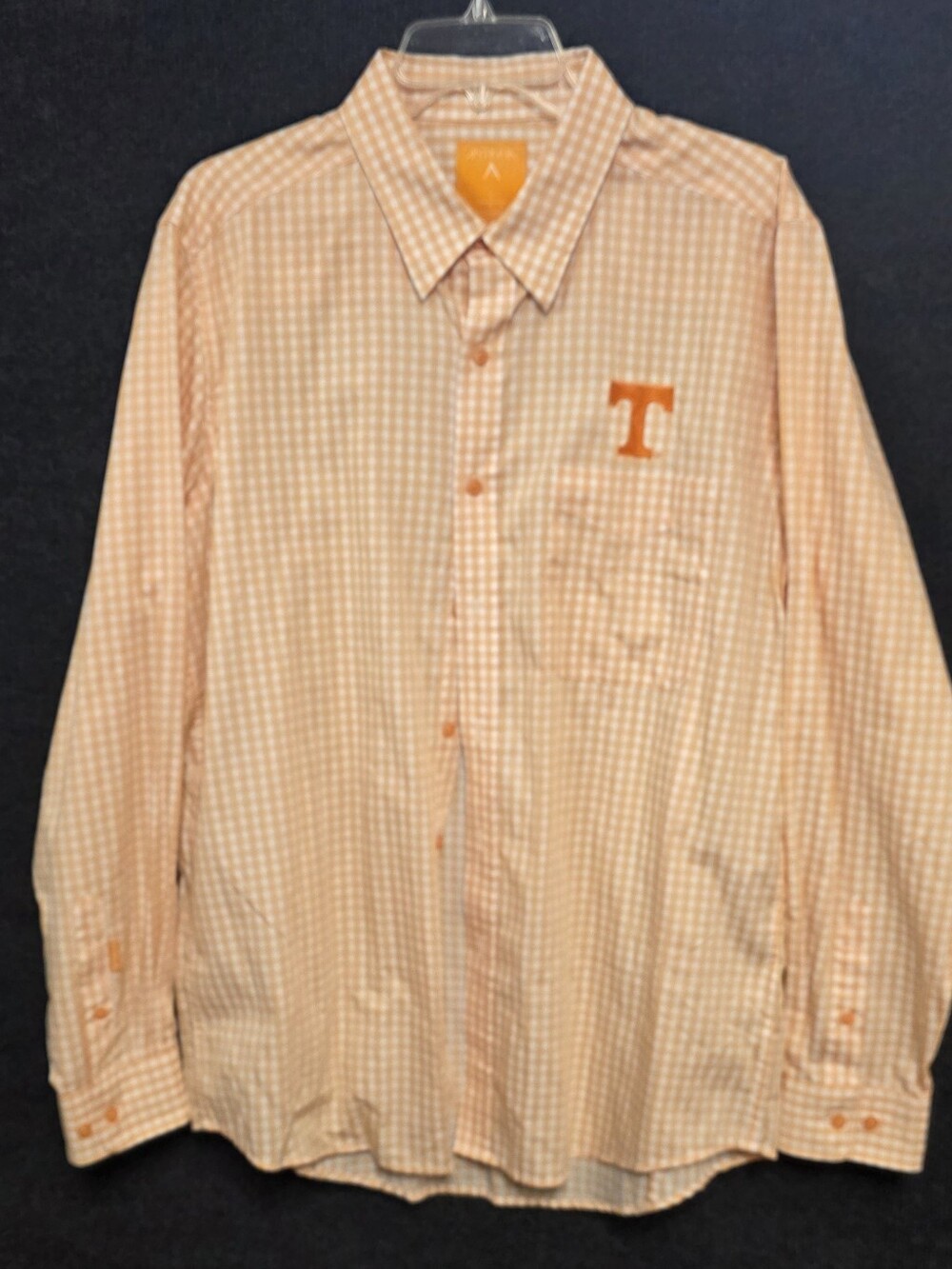 Antigua Orange Gingham Button-Down Shirt